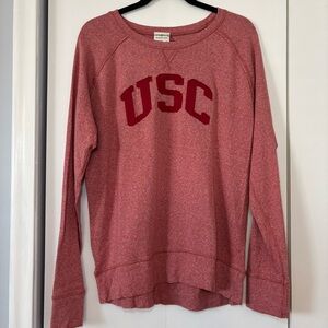 USC Trojans Women’s Camp David Raglan Pullover Sweatshirt Red Pink XL